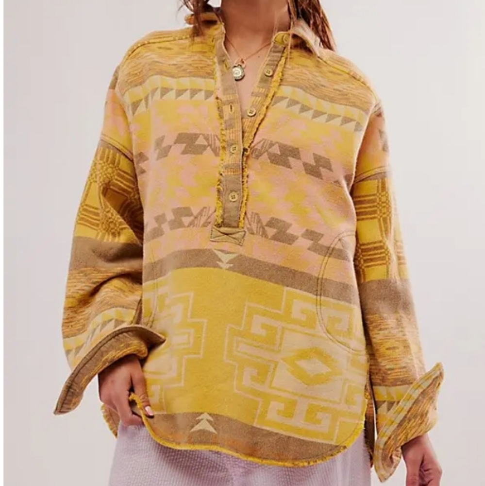 Free People we the free arizona sky pullover -  sz-L  nwot. avocado combo$198